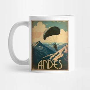 Andes Paragliding Vintage Travel Art Poster Mug